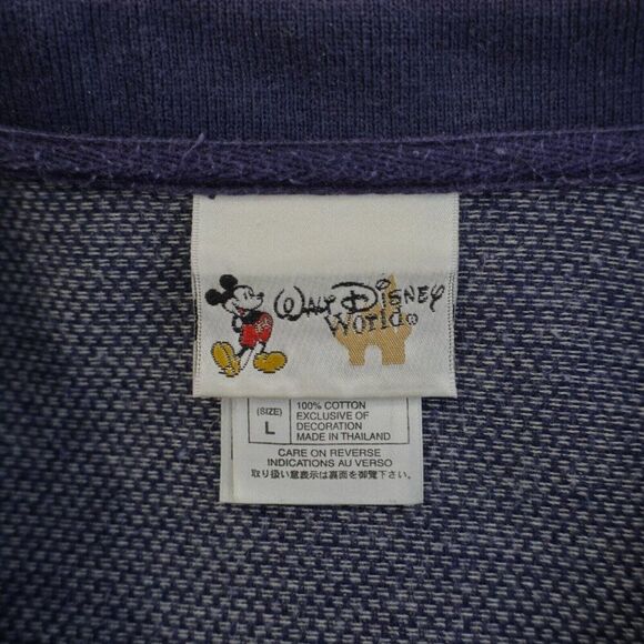 Walt Disney World Knit Blue‎ Polo Shirt Large Mickey Mouse Icon - Picture 9 of 11
